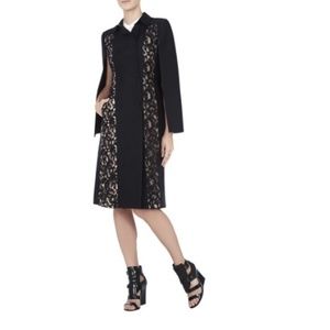 Bcbgmaxazria Black Lace Cape Dress Trench coat XXS